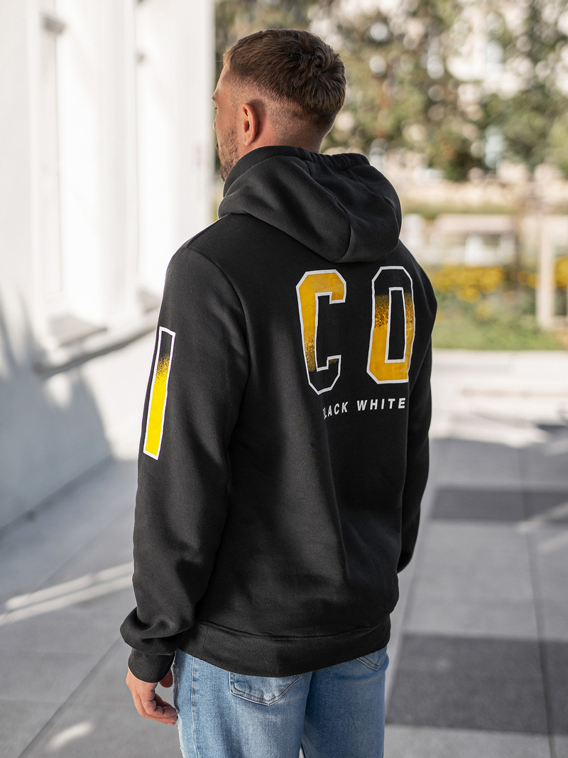 Muška dukserica s kapuljačom crna OZONEE JS/8B1739/3