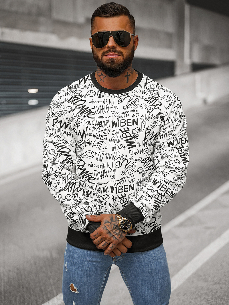 Muška Dukserica Bijela OZONEE JS/8B1218/1