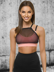 Ženski sportski grudnjak Crno-ružičasti OZONEE JS/WX1092