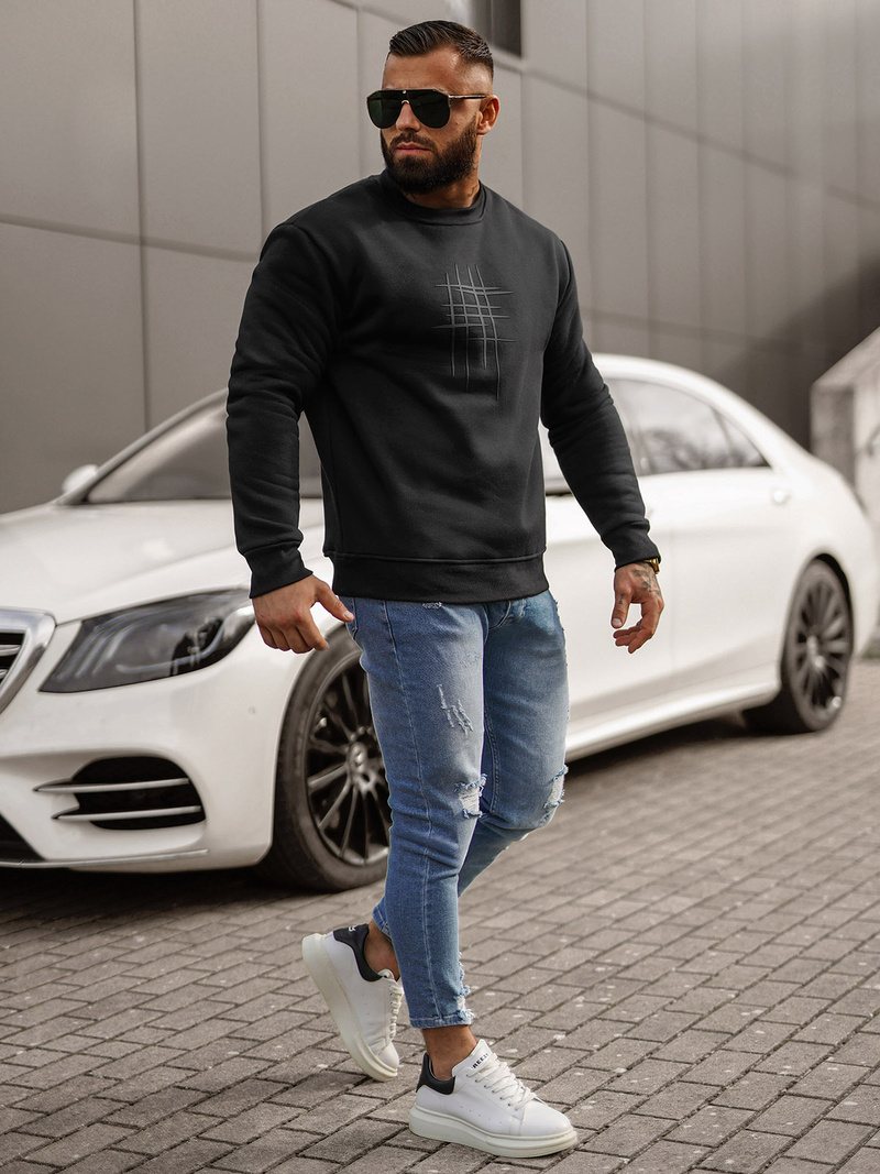 Muška dukserica crna OZONEE JS/8B1361/3