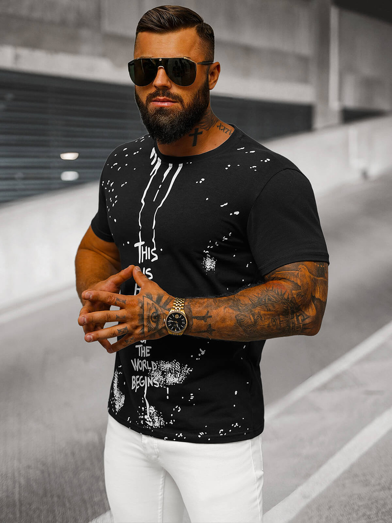 Muška majica crna OZONEE O/8T1259/3