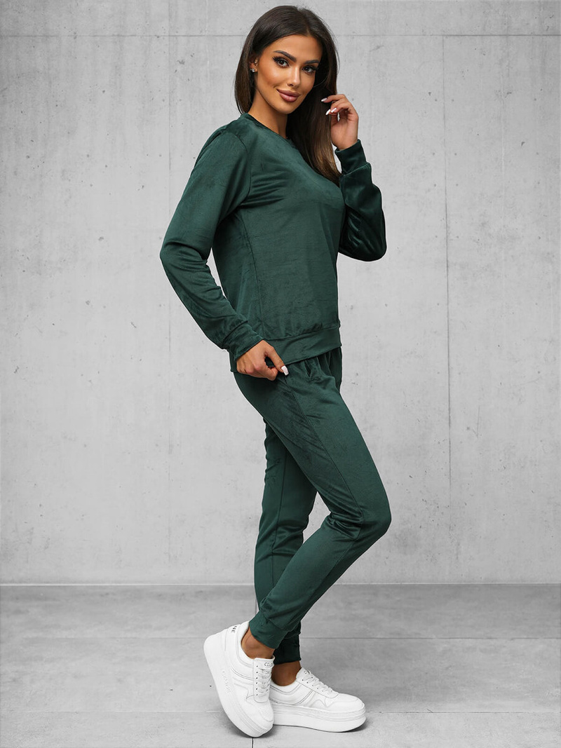 Ženski trenirka od velura tamno-zelena OZONEE O/8C1173/9Z