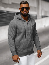 Muška dukserica s kapuljačom grafitna OZONEE NB/MF2003