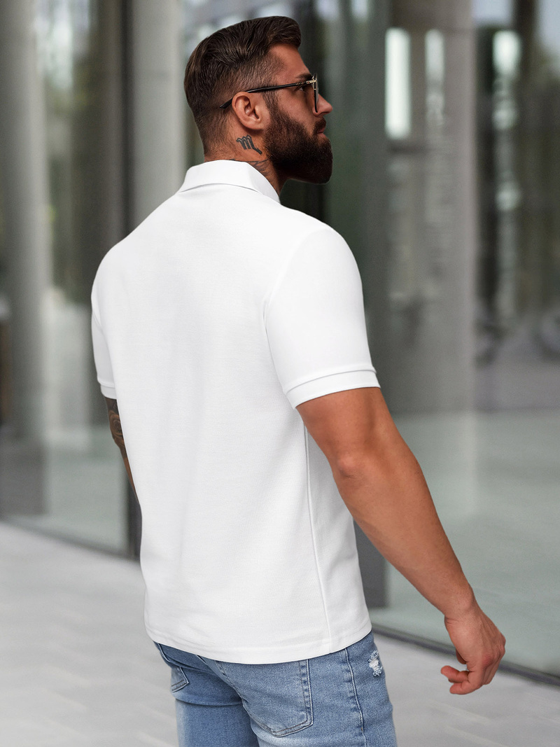 Muška polo majica bijela OZONEE NB/MT3142