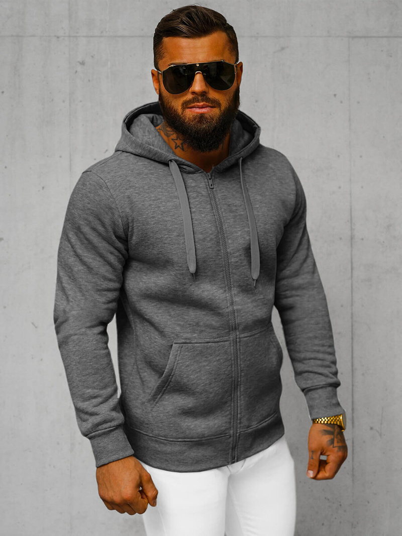 Muška dukserica s kapuljačom tamnosiva OZONEE JS/2008Z