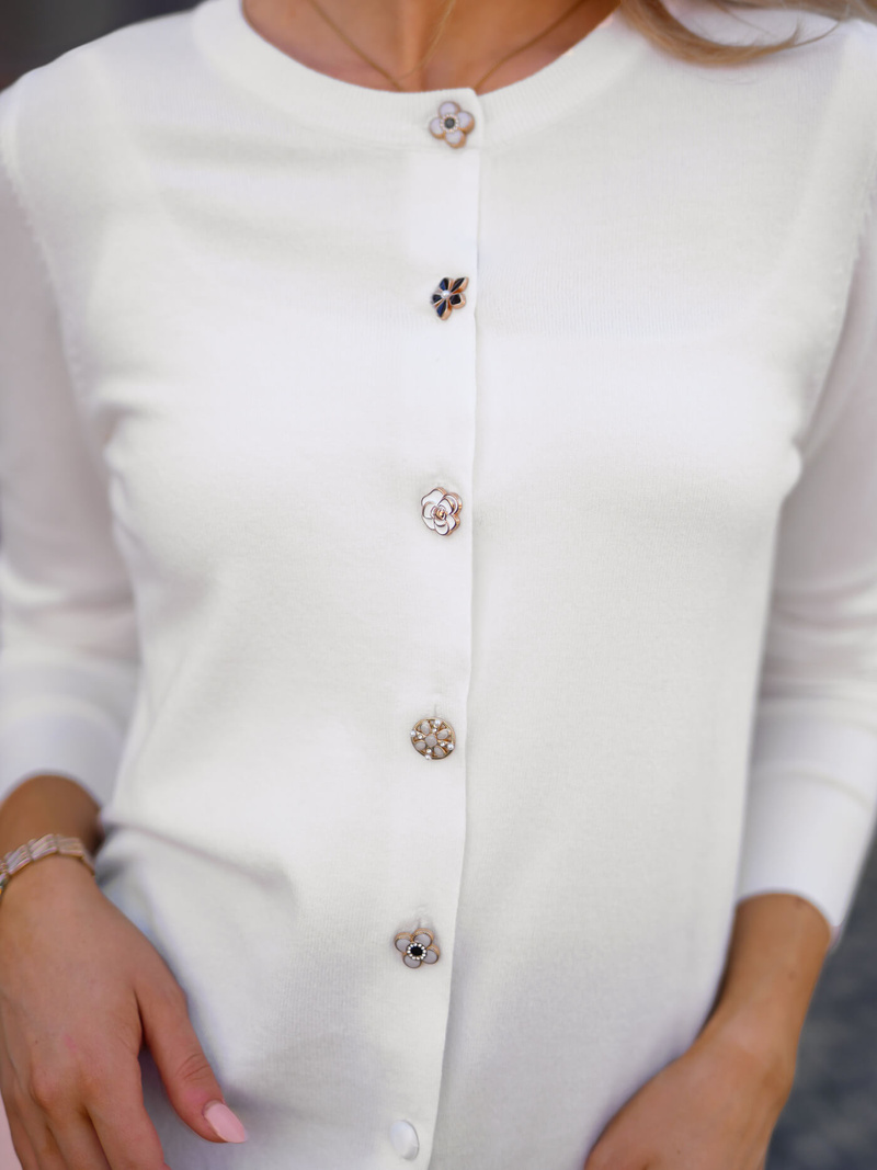 Ženski pulover bijeli OZONEE JS/53B5210/1