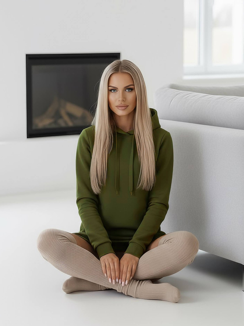 Ženska dukserica Kaki OZONEE JS/YS10005/29Z