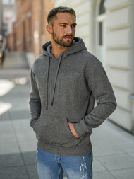 Muška dukserica s kapuljačom grafitna OZONEE JS/8B1773/5