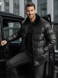 Muška kožna jakna crna OZONEE O/M795Z