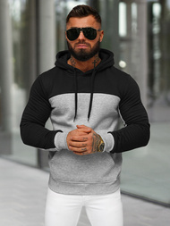 Muška dukserica s kapuljačom siva OZONEE JS/8B1307/2