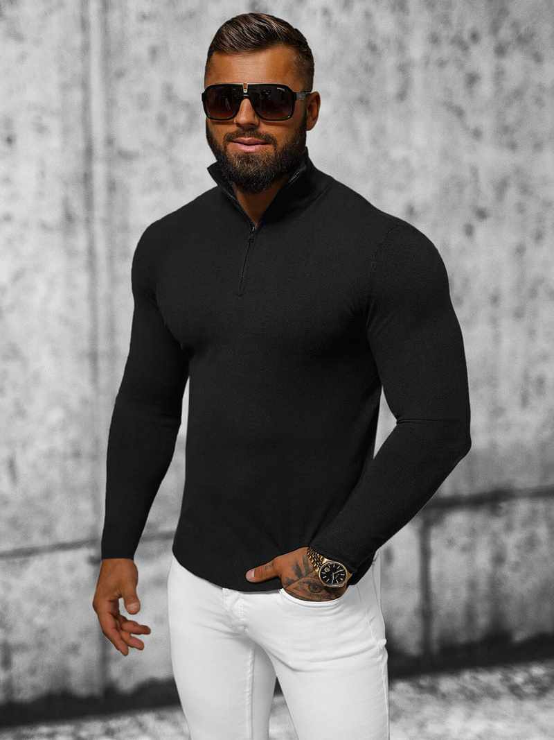 Muški Džemper Crni OZONEE NB/MM6007/4Z