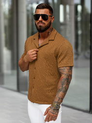 Muška košulja kratkih rukava smeđa OZONEE O/B2256