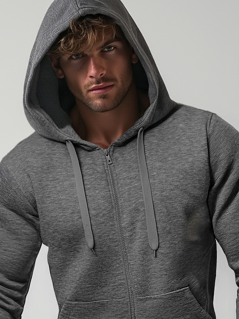 Muška dukserica s kapuljačom tamnosiva OZONEE JS/2008