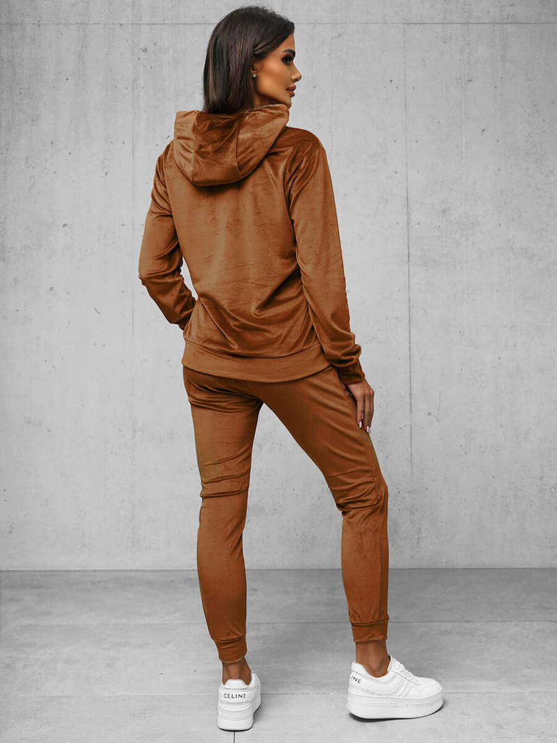 Ženski trenirka od velura smeđ OZONEE O/8C1175/33Z