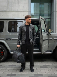 Muška kožna jakna crna OZONEE JS/11Z8069