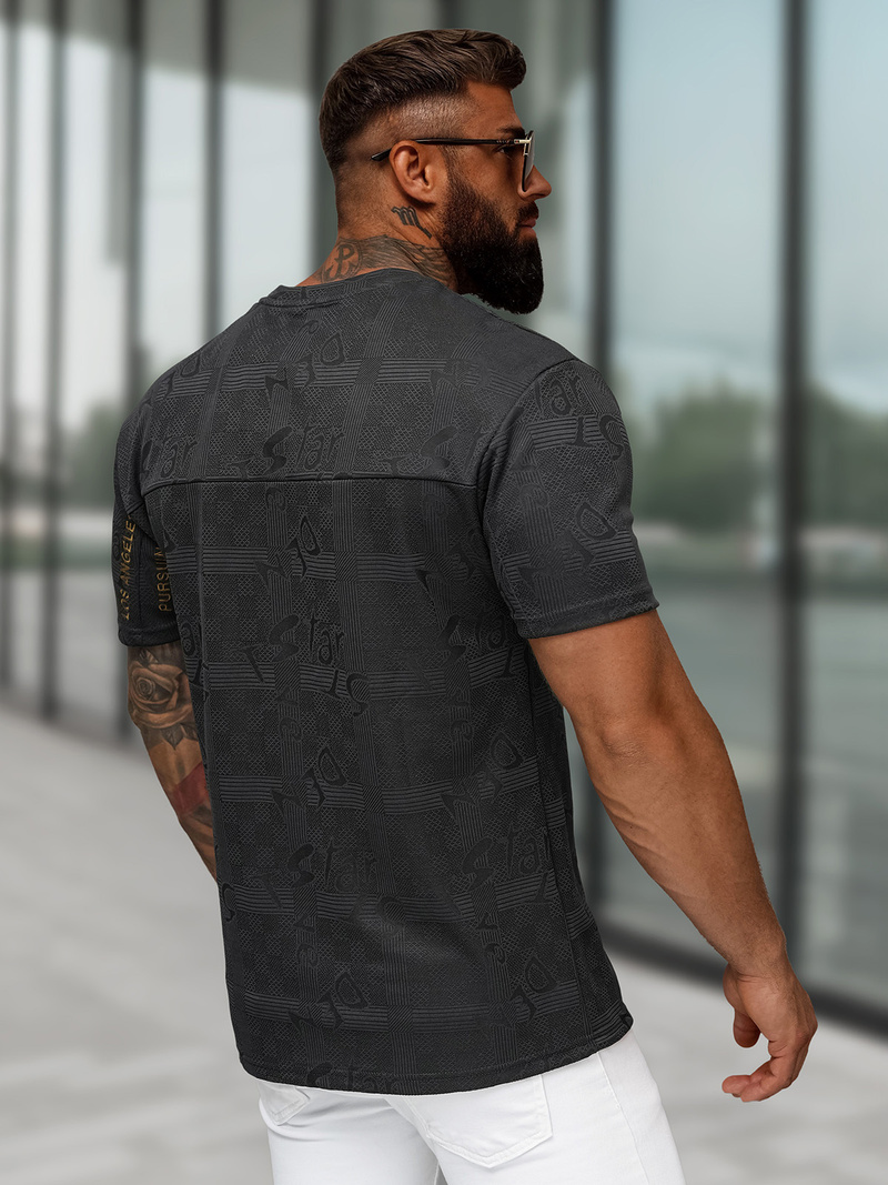 Muška Majica Crna OZONEE O/QQ1568