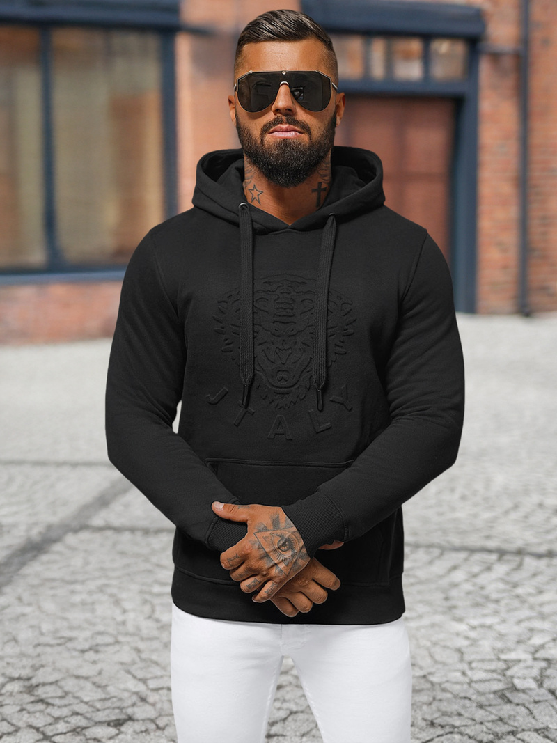 Muška dukserica s kapuljačom crna OZONEE NB/MF2012