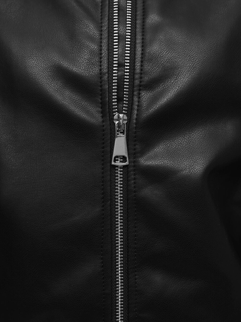 Ženska Kožna Jakna Crna OZONEE O/G116Z