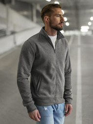 Muška dukserica s patentom tamnosiva OZONEE JS/2002Z