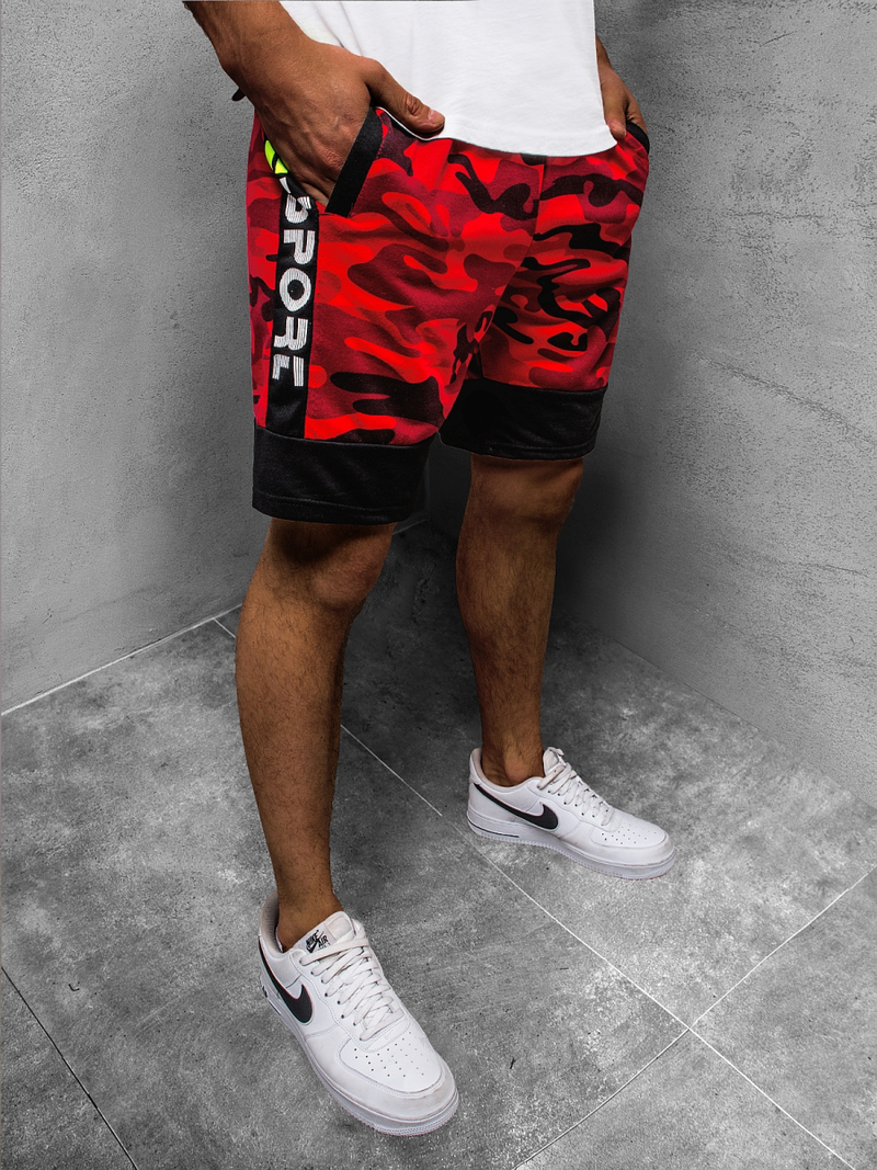 Muške sportske kratke hlače Crvene OZONEE JS/KK300156Z