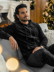 Muška trenirka od velura crna OZONEE JS/8C1169/3Z