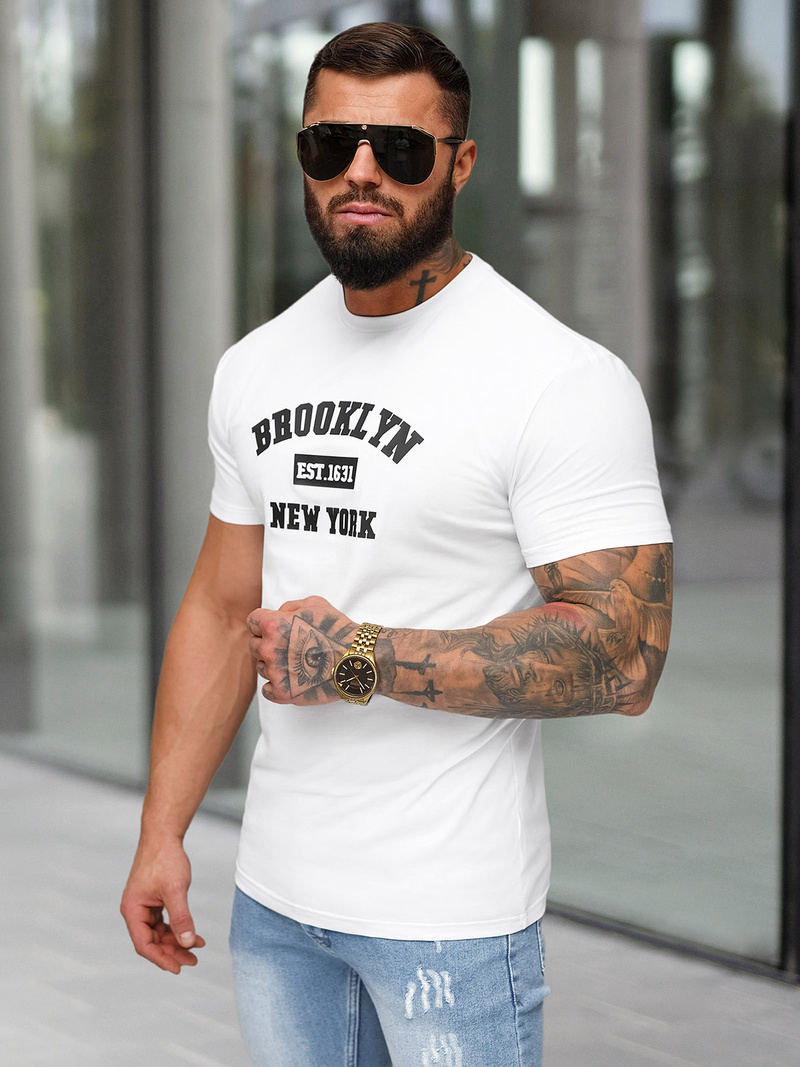 Muška Majica Bijeli OZONEE NB/MT3134