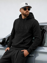 Muška dukserica s kapuljačom crna OZONEE JS/8B1975/3