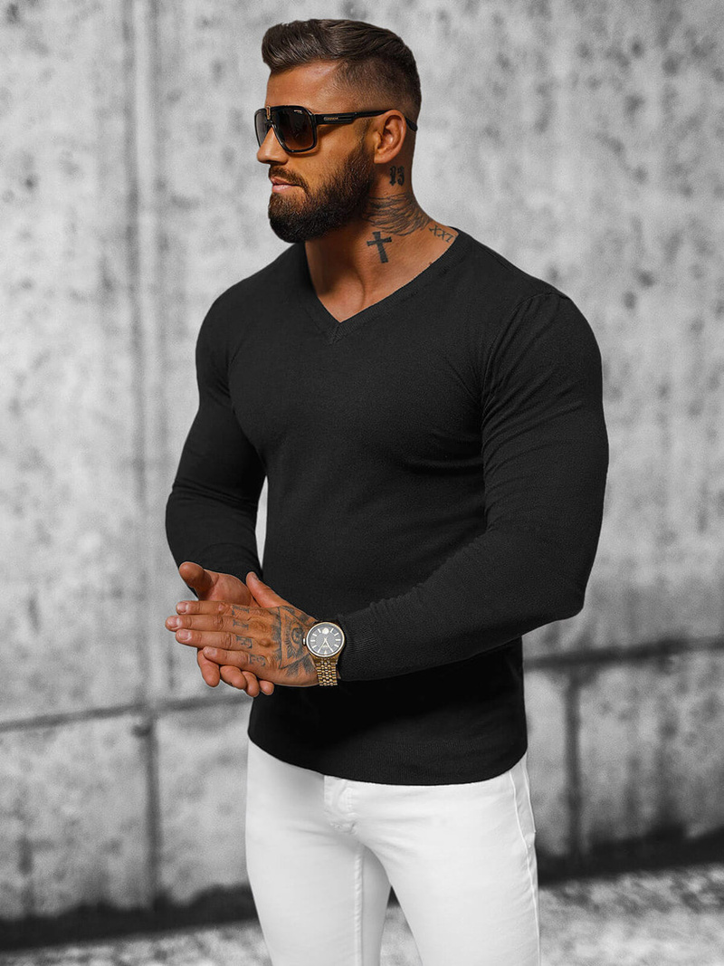 Muški Džemper Crni OZONEE NB/MMB601/4Z