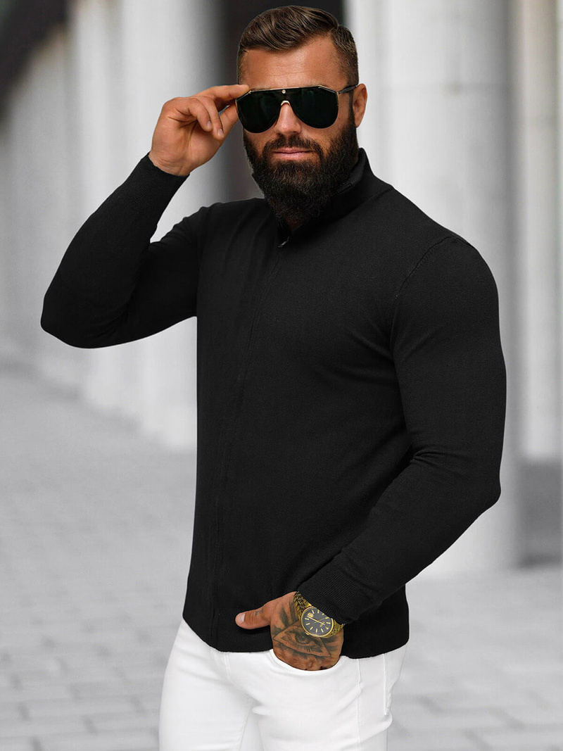 Muški Džemper Crni OZONEE NB/MM6004/4Z