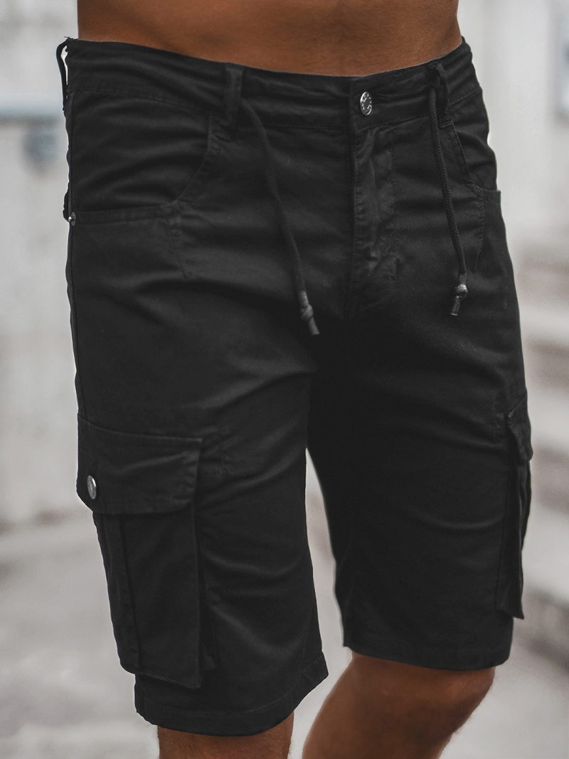 Muške Chino Kratke Hlače Crne OZONEE T/BB70011/1