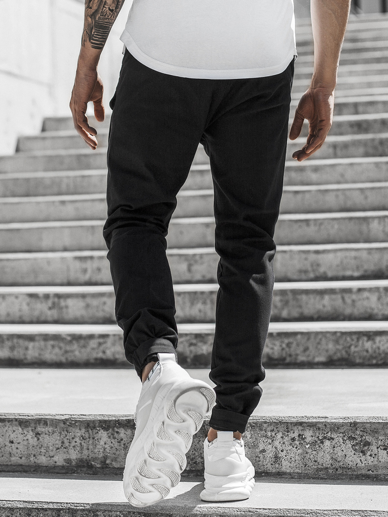 Muške chino jogger hlače Crne OZONEE G/11144