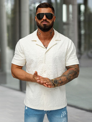 Muška košulja kratkih rukava ecru OZONEE O/B2258