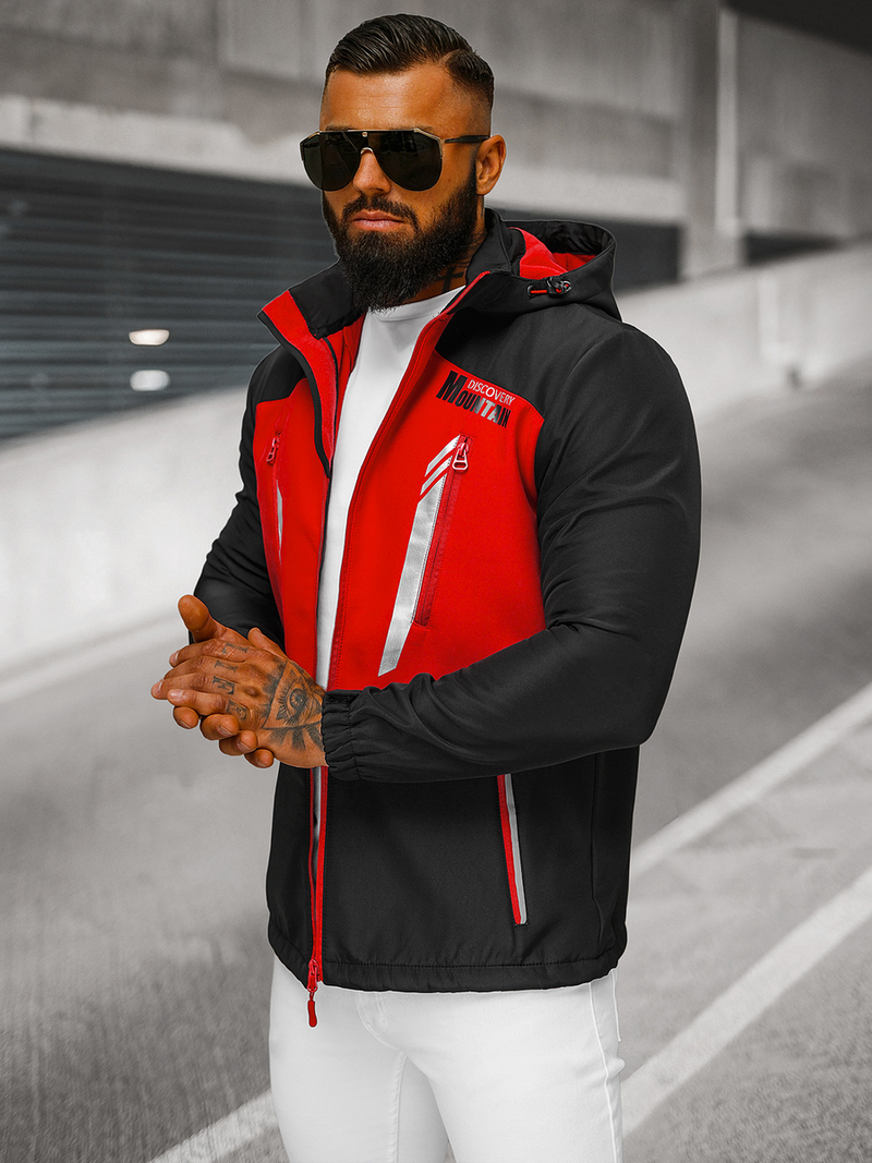 Muška softshell jakna Crno-crvena OZONEE JS/HH022/1C