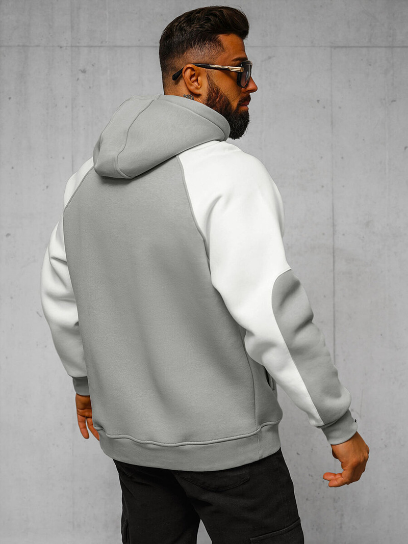 Dukserica s kapuljačom siva OZONEE O/SWE23027Z