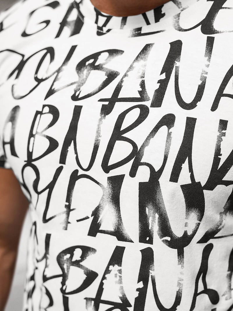 Muška Majica Bijeli OZONEE JS/8T1215/1