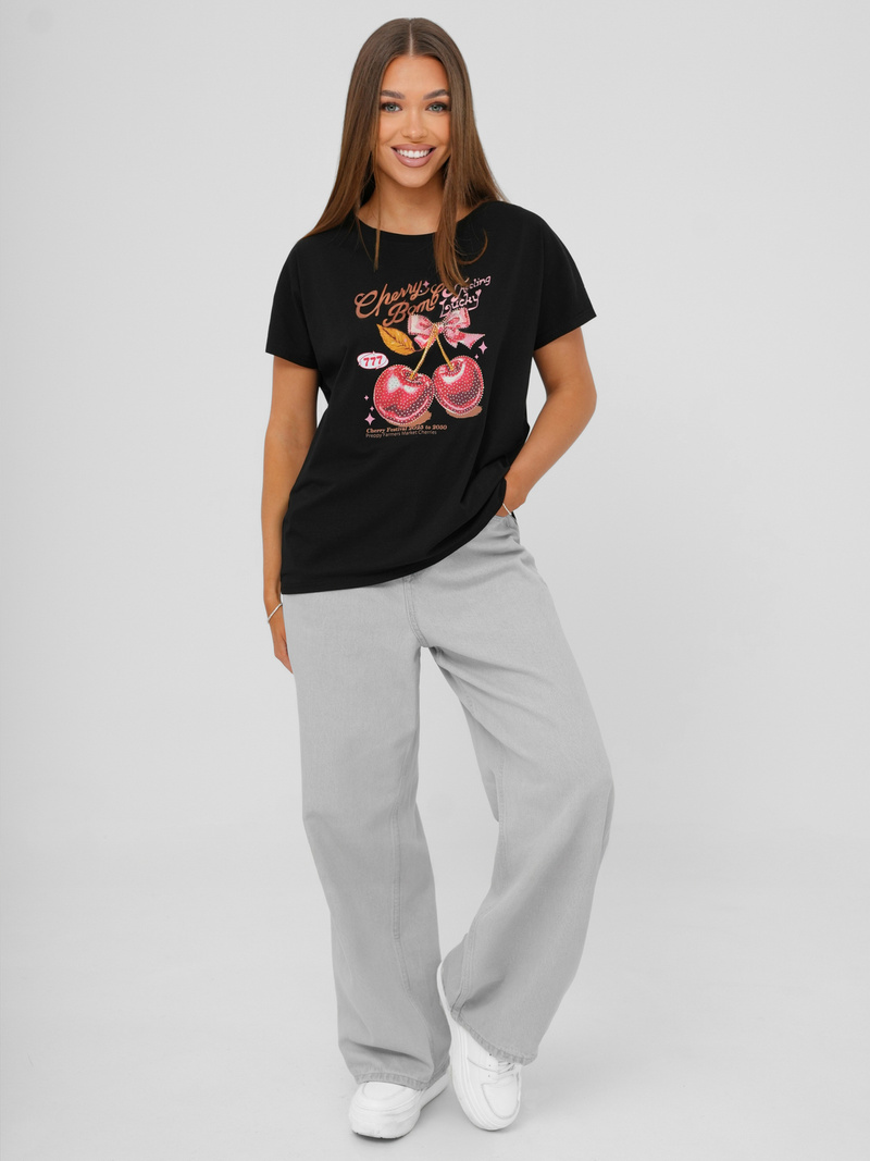 Ženska majica crna OZONEE JS/95T2568/3