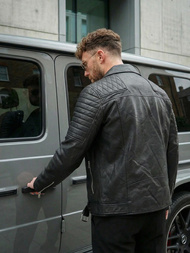 Muška kožna jakna crna OZONEE JS/11Z8069