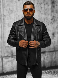 Muška kožna jakna crna OZONEE JS/11Z8067