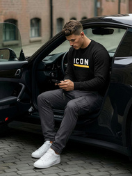 Muška dukserica crna OZONEE JS/8B1753/3