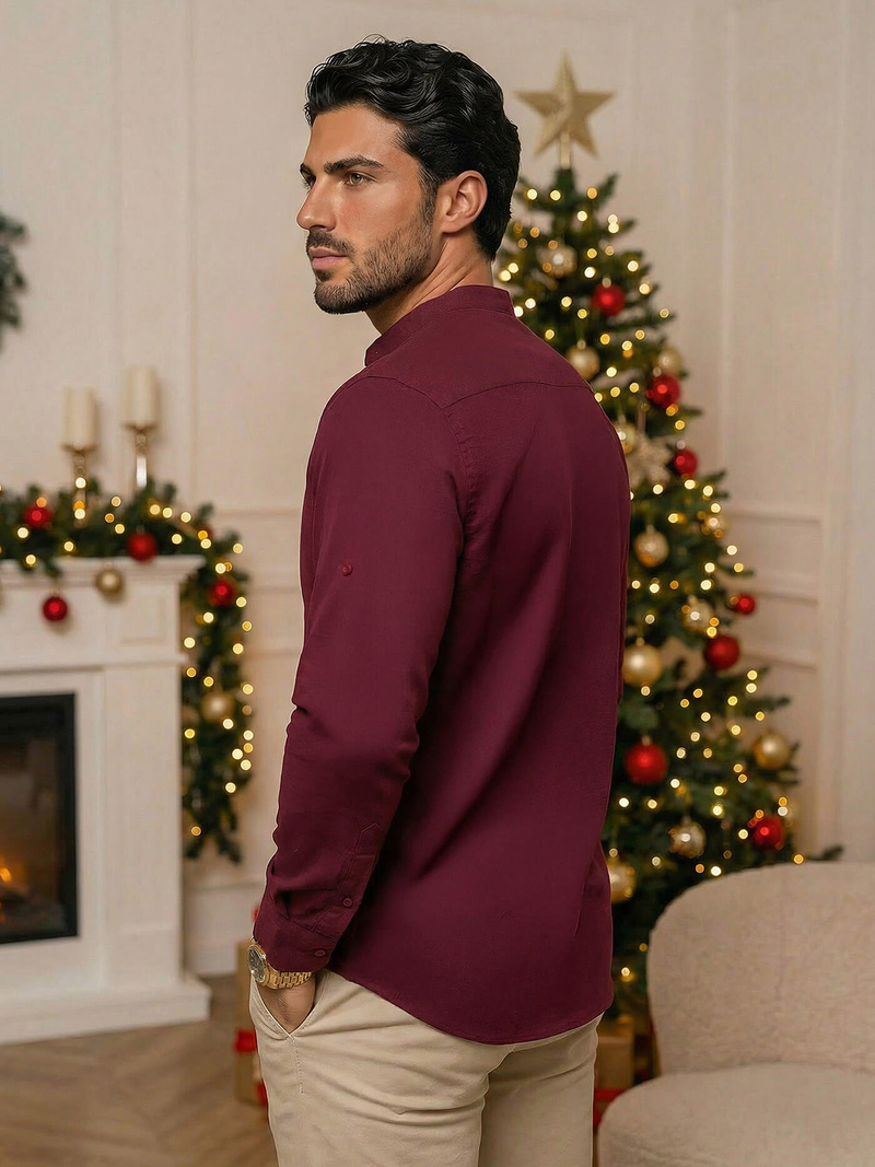 Muška Košulja Bordo OZONEE O/V57Z