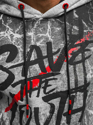 BLUZA MĘSKA SZARA OZONEE JS/DD267Z