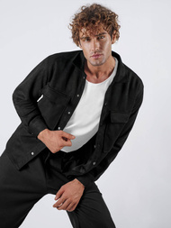 Muška košulja Crna OZONEE O/GOM23039