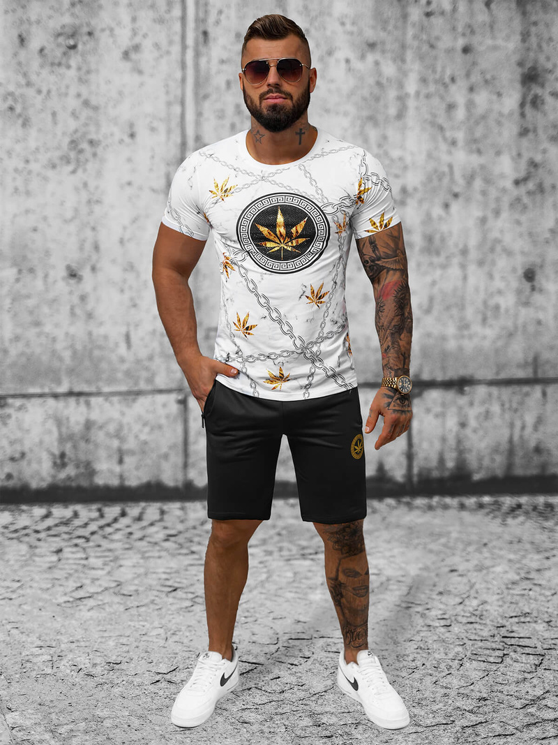 Muška Trenirka Bijelo-Crna OZONEE O/HM757Z