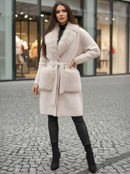 Ženski kaput bež OZONEE JS/53M5200/155Z