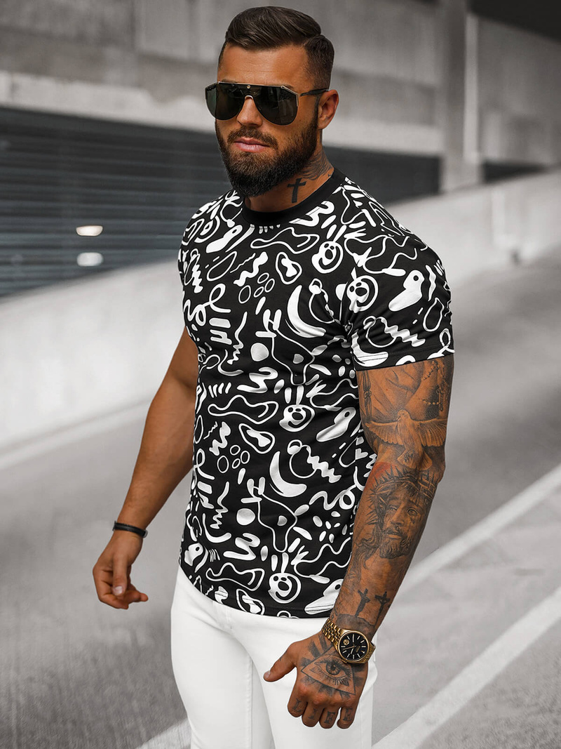 Muška Majica Crna OZONEE JS/8T1205/3