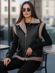 Ženski kožna prsluk crni OZONEE JS/61M8503/392Z