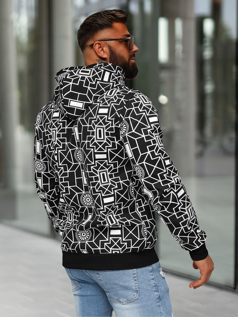 Muška dukserica s kapuljačomcrna OZONEE JS/8B1236/3