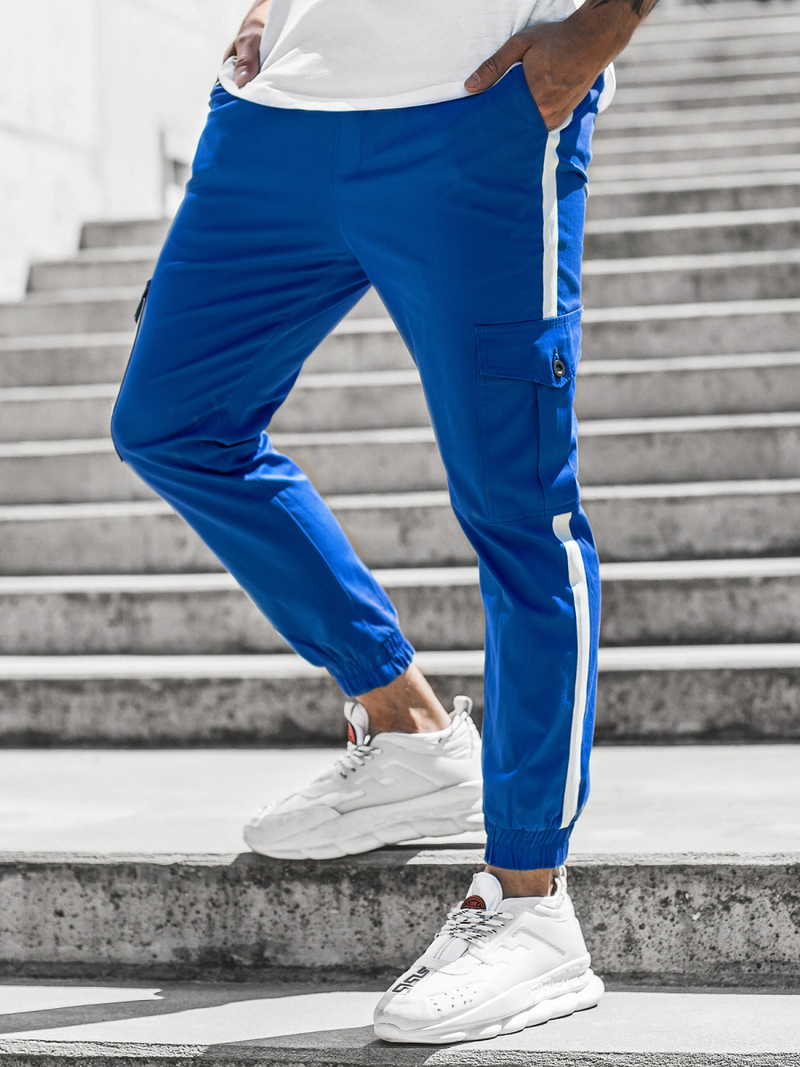 Muške chino jogger hlače Plave OZONEE DJ/5580