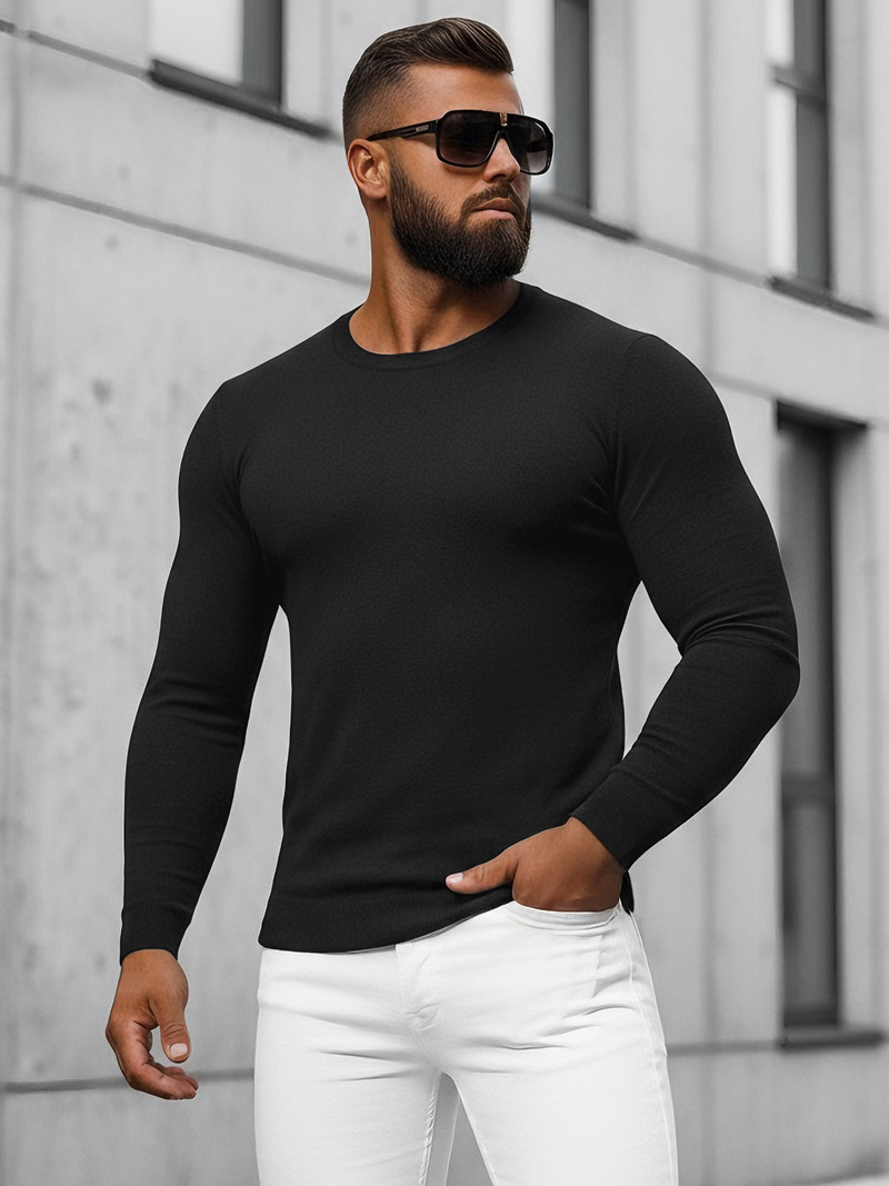 Muški Džemper Crni OZONEE NB/MMB602/4Z