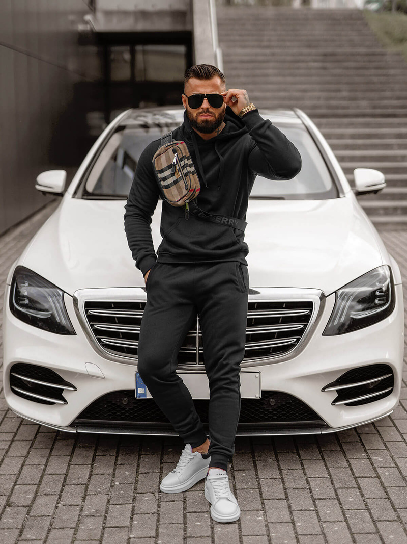 Muška trenirka crna OZONEE JS/68C10381/3Z